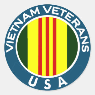 Veteranen uit Vietnam Ronde Sticker