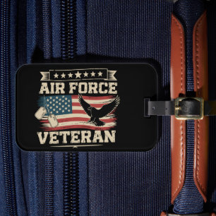 Veteranen US Luchtmacht Amerikaanse Vlag Amerika Bagagelabel
