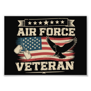 Veteranen US Luchtmacht Amerikaanse Vlag Amerika Foto Afdruk