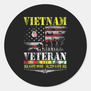 Veteranen van de Vietnamese vlag Ronde Sticker