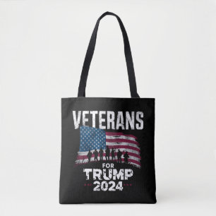 Veteranen van pa Grandpa voor Trump 2024 Amerikaan Draagtas
