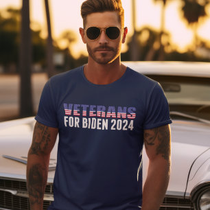Veteranen voor Biden 2024 Verkiezing Blauw T-shirt
