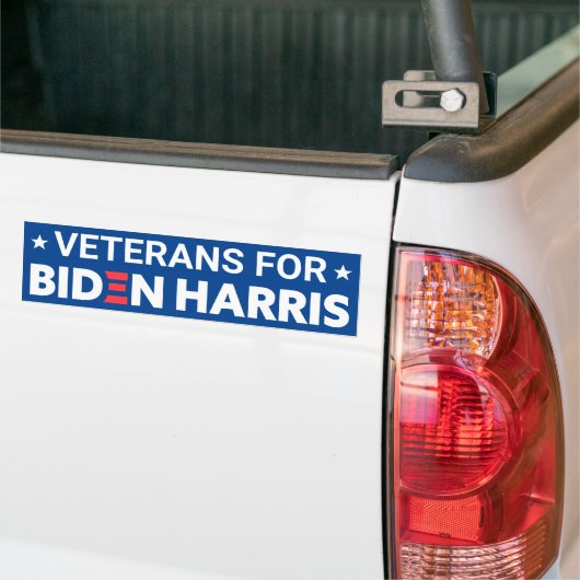 Veteranen voor Biden Harris Custom Text Blue Bumpersticker (Op Truck)