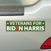 Veteranen voor Biden Harris Custom Text Green Bumpersticker (Op auto)