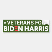 Veteranen voor Biden Harris Custom Text Green Bumpersticker (Voorkant)