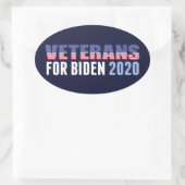 Veteranen voor Biden Ovale Sticker (Tas)