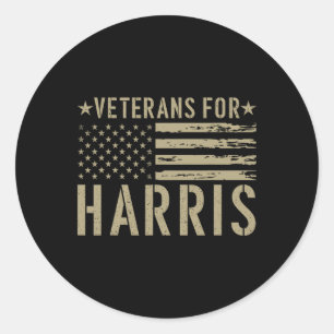 Veteranen voor Harris 2024 Militaire dierenartsen  Ronde Sticker