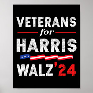 Veteranen voor Harris Waltz 2024 Verkiezingsstem B Poster