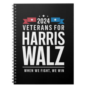 Veteranen voor Harris Walz 2024 Presidential Notitieboek