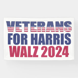 Veteranen voor Harris Walz 2024 Verkiezing Patriot Spandoek