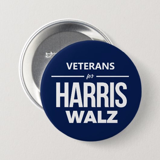 Veteranen voor Harris Walz Ronde Button 7,6 Cm (Voorkant /achterkant)