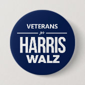 Veteranen voor Harris Walz Ronde Button 7,6 Cm (Voorkant)