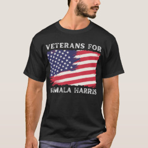 Veteranen voor Kamala Harris 2024 Verkiezing Vlag T-shirt