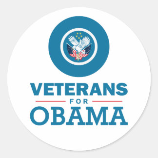 Veteranen voor Obama Ronde Sticker