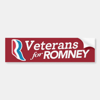 Veteranen voor Romney Bumpersticker CUSTOM COLOR
