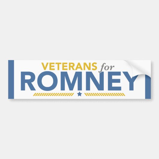 Veteranen voor Romney Ryan Bumpersticker (Voorkant)