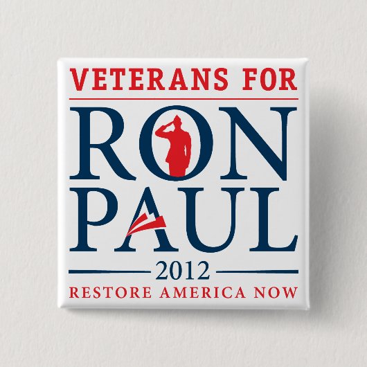 Veteranen voor Ron Paul Retro Button (Voorkant)