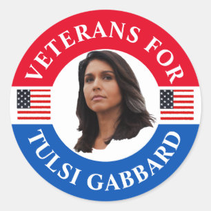 Veteranen voor Tulsi Gabbard Ronde Sticker