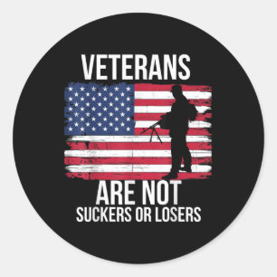Veteranen zijn geen sukkels of verliezers Biden 20 Ronde Sticker