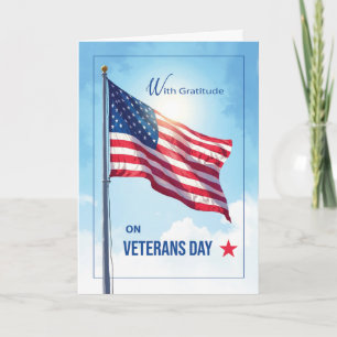 Veteranendag bedankt met Amerikaanse vlag Kaart