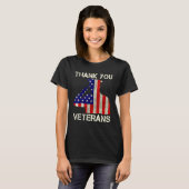 Veteranendag Dank u veteranen voor het patriottisc T-shirt (Voorkant volledig)