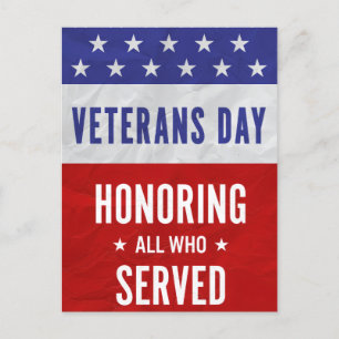 Veteranendag - Eer iedereen die heeft gediend Feestdagenkaart