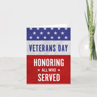 Veteranendag - Eer iedereen die heeft gediend Kaart