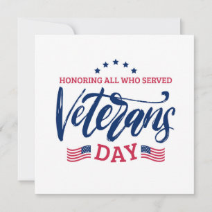 Veteranendag - Eer iedereen die heeft gediend Kaart