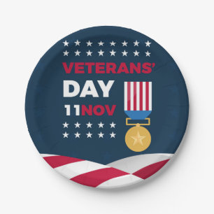 Veteranendag - Eer iedereen die heeft gediend Papieren Bordje