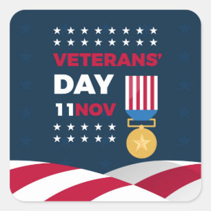 Veteranendag - Eer iedereen die heeft gediend Vierkante Sticker