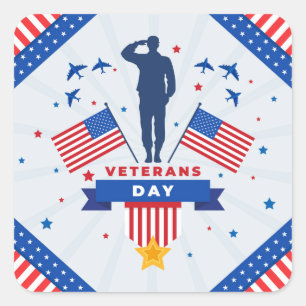 Veteranendag - Eer iedereen die heeft gediend Vierkante Sticker