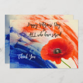 Veteranendag Flat Hartelijk dank Bedankkaart (Voorkant / Achterkant)