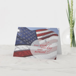 Veteranendag hart op vlag bedankkaart