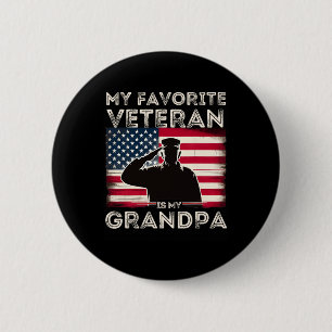 Veteranendag Militaire Mijn favoriete veteraan is Ronde Button 5,7 Cm