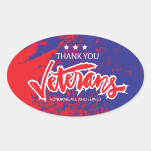 Veteranendag Ovale Sticker