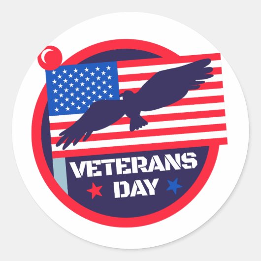 Veteranendag Ronde Sticker (Voorkant)