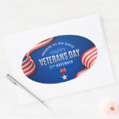 Veteranendag - Vier degenen die dienden Ovale Sticker (Envelop)