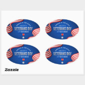 Veteranendag - Vier degenen die dienden Ovale Sticker (Vel)