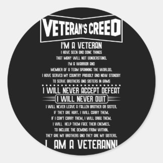 Veteranenkreet Ik ben een veteraan militair onafha Ronde Sticker
