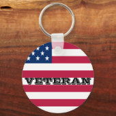 Veteranenveteranen van het Amerikaanse Vlaggenpatr Sleutelhanger (Voorkant)