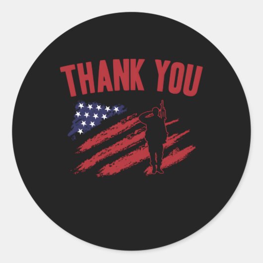 Veterans Dag Dank u voor uw service Ronde Sticker (Voorkant)