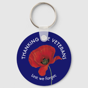 Veterans Day BEDANKT Herinneringsdag Poppy Sleutelhanger