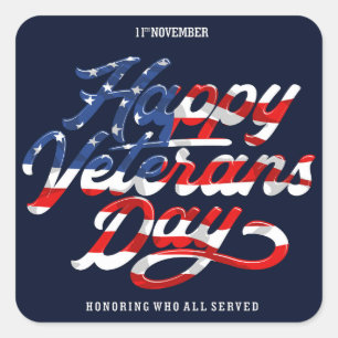 Veterans Day Briefkaart Vierkante Sticker