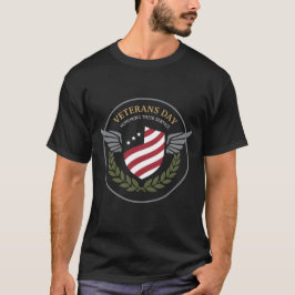 Veterans Day Honoring Service Shield Wings T-shirt