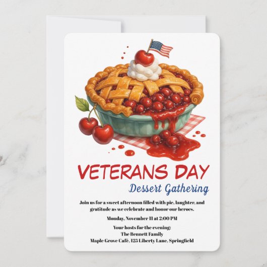Veterans Day Invitation | Cherry Pie Celebration (Devant)