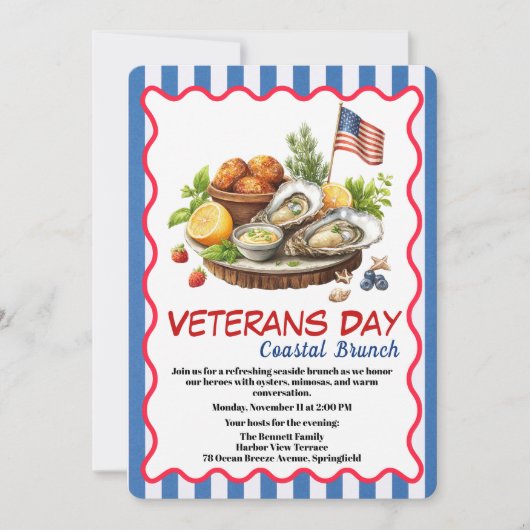Veterans Day Invitation | Coastal Brunch Celebrati (Devant)