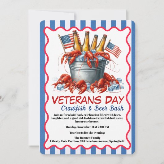 Veterans Day Invitation | Crawfish & Beer Party (Devant)