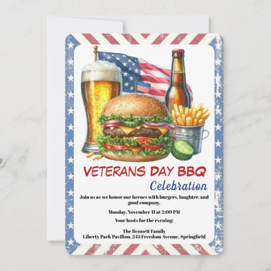 Veterans Day Invitation | Honoring Heroes BBQ (Devant)