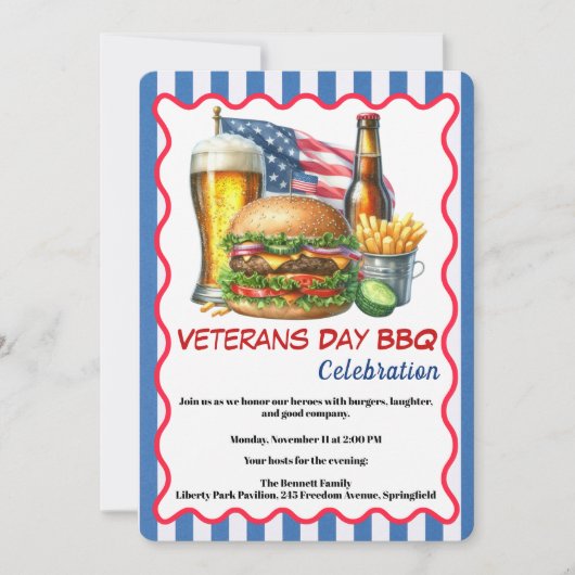 Veterans Day Invitation | Honoring Heroes BBQ (Devant)