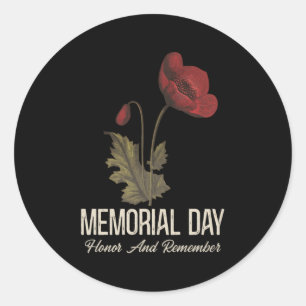 Veterans Day Lest we vergeten rode papaver bloem U Ronde Sticker